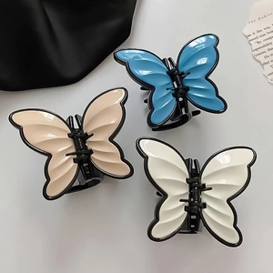 Vintage French Acrylic Butterfly Hair Claw Clip Sweet Niche Design High End Temperament Shark Top Clip Hair Accessories For Women