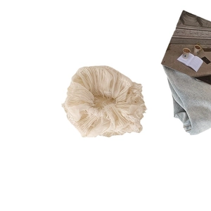 Elegante elastico per capelli bianco crema in chiffon plissettato per acconciature chic