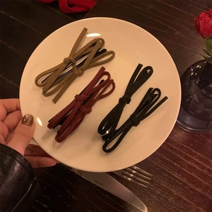 Barrettes à cheveux rétro en simili-cachemire marron, bordeaux et noir avec nœud