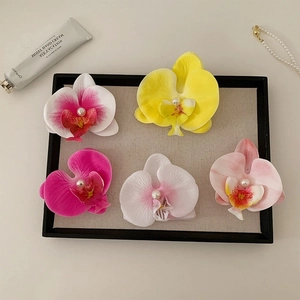 Pince à Cheveux Fleur Phalaenopsis Accessoires de Cheveux Orchidée Dégradée Élégante Avec Künstliche Perle d'Imitation pour Femme Coiffe Fait à la Main