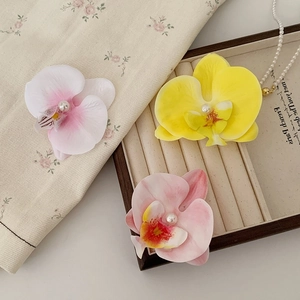 Ensemble de 3 pinces à cheveux orchidée avec dégradé de couleurs et perles