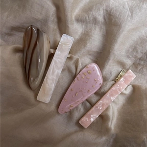 Vintage High End Acetate Geometric Hair Clips For Women Retro Marble Tortoiseshell Pattern Hairpins Elegant Daily Hair Accessories