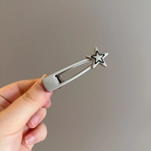 Pince à cheveux étoile en métal argenté Y2K pour femme, accessoire de cheveux élégant