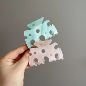 Pinza per Capelli in Acetato a Forma di Formaggio Vuoto Elegante Motivo Marmo Molletta Triangolare Moda Accessori per Capelli Donna