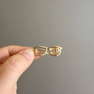 Pince à Cheveux en Alliage de Métal Forme de Lunettes Plaqué Or Géométrique Monture de Lunettes Accessoires Cheveux