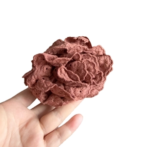 Elegant dusty rose lace flower hair claw clip for women's half-up hairstyles