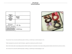 Détails des chouchous en peluche avec un poids de 10,3g et des dimensions de 8x8x3cm