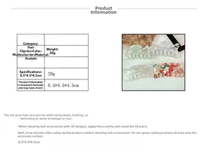 Detailed size specifications and acetate texture of the hollow bow hair claw clip