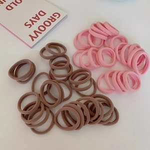 Lot de 50 élastiques à cheveux sans couture haute élasticité en rose et marron foncé