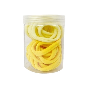 Lot de 50 élastiques à cheveux sans couture haute élasticité en tons jaune crème