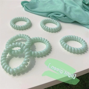 Lot de 7 élastiques spirales vert menthe clair pour cheveux, style cordon de téléphone