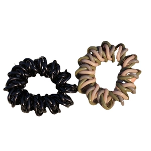 Lot d'élastiques cheveux cordon de téléphone noirs et tissés tricolores pour femme