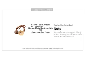 Detail van cartoon beer legering hanger en bruine elastische haarband voor dames