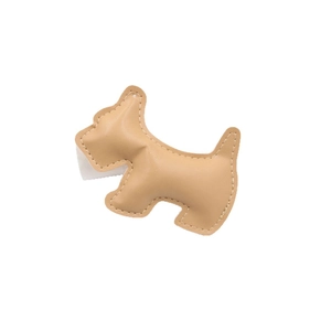Handmade khaki leather Scottish Terrier dog charm for bags and phone cases accessory