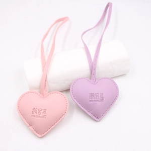 Heart Shape Faux Leather Bag Charm Sweet Padded Heart Pendant With Strap For Handbags Backpacks Clothes Decoration Charm
