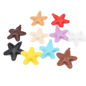 Star shaped padded PU leather charms for DIY accessories in various vibrant colors