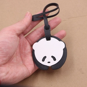 Cute Panda Shape Synthetic Leather Bag Charm Cartoon Animal Luggage Tag With Adjustable Strap For Handbag Backpack Decor
