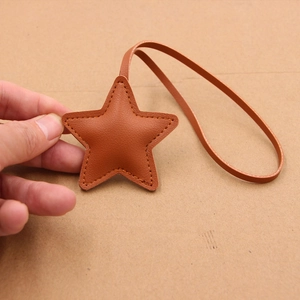 Star Shaped Artificial Leather Bag Charm Minimalist PU Leather Keychain Pendant For Women Handbag Accessories Fashion Gift