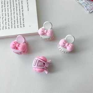 Douces Mini Pinces à Cheveux Nœud Couleur Crème pour Femmes Filles Jolies Barrettes en Acrylique Accessoires de Coiffure