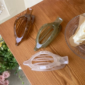 Pinza Per Capelli In Acrilico In Stile Francese Per Donna Elegante Molla Per Capelli Antiscivolo Grande Copricapo Semplice