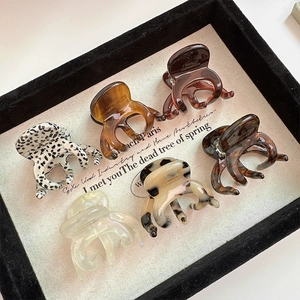 Pince à Cheveux en Acétate Style Français Vintage Motif Léopard Écaille de Tortue Petit Poulpe pour Femme Accessoires de Mode