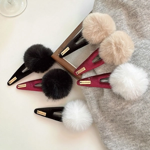 Pinces à Cheveux BB en Peluche pour Femmes Filles Épingles à Cheveux en Métal Enveloppées de Velours Côtelé Automne Hiver