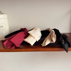 Elegant Satin Big Bow Headband For Women Versatile Solid Color Handmade Fabric Hair Accessory Fashionable Daily Headwear