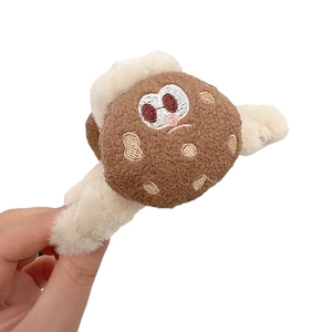 Simpatica molletta per capelli in peluche per donne in materiale soffice bicolore