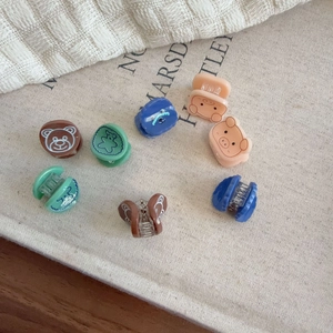 Set di mini fermagli per capelli con simpatici animali in resina e disegni floreali