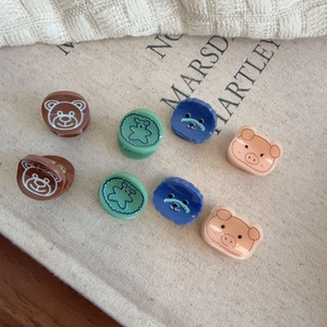 Mini Mollette per Capelli a Forma di Animale 3D in Stile Cartone Animato Orso Fiore Coniglio Maiale Piccoli Fermagli in Resina Acrilica per Ragazze