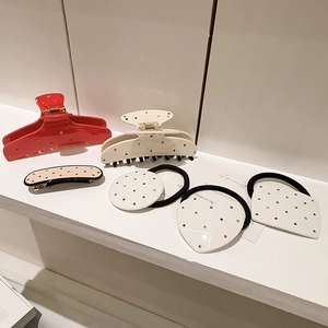 Pince à Cheveux Géométrique Élégante en Acétate avec Strass pour Femmes Style Coréen Pince à Griffes en Gemme Colorée Épingle à Cheveux Élastique