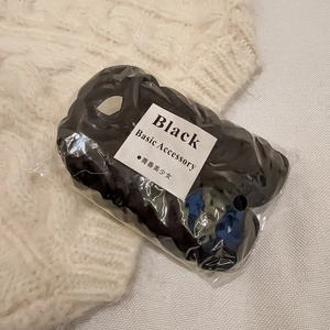 Set di elastici per capelli neri ondulati ad alta elasticità in confezione trasparente