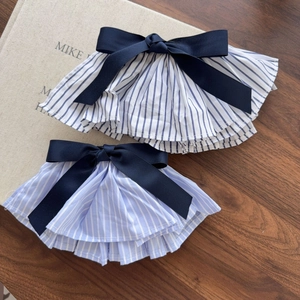 Korean Ins Style Striped Pleated Bow Spring Hair Clip Elegant Fan Shaped Fabric Hairpin Daily Hair Accessory For Women