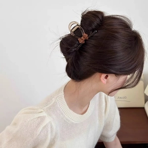 Korean Style Cellulose Acetate Butterfly Bow Hair Claw Clip For Women Transparent Brown Amber Shark Clip Hair Accessories