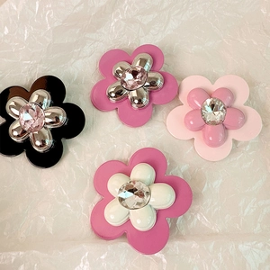 Squisiti fermagli per capelli a doppio fiore con cristallo in quattro colori vivaci