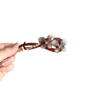 Elegante pinza per capelli con glitter sfumati viola e strass scintillanti per donne