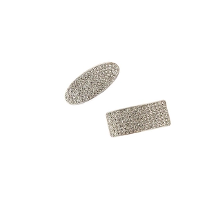 Elegant silver hair clips set with sparkling rhinestones in oval and rectangle shapes