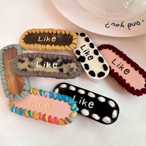 Barrettes à Cheveux Crocodile Style Coréen Acrylique Bord Tissé Lettre Like Motifs pour Femmes Filles Accessoires