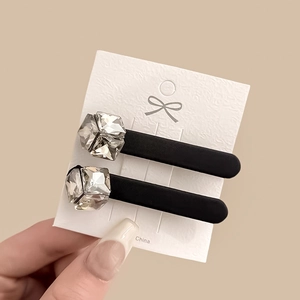 Eleganti Fermagli per Capelli Neri con Strass per Donna Clip a Becco d'Anatra di Fascia Alta Decoro Cubo Geometrico Fermaglio Laterale Accessorio per Capelli
