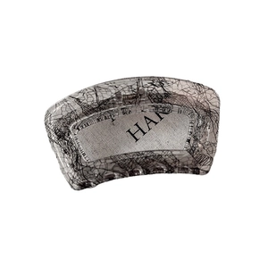 Elegant rectangular lace pattern hair claw clip in translucent charcoal for bun hairstyles