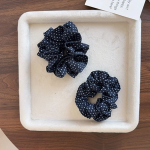 Chouchous Élégants en Tissu à Fleurs et Pois Style Coréen Nœud Bordure en Dentelle Accessoires de Coiffure pour Femmes