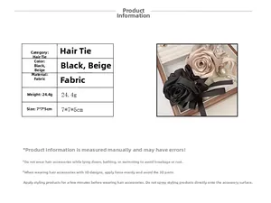 Dettagli di elastici per capelli in raso rosa nero e beige con dimensioni e peso