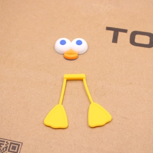 DIY silicone cartoon duck kit featuring yellow feet and head accessories for dolls