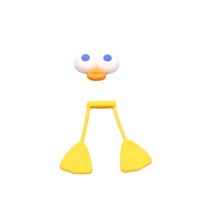 DIY silicone cartoon duck head and feet accessory set for handmade toys on white background