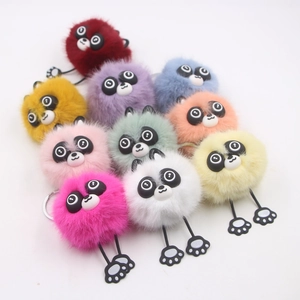 Porte-clés panda en peluche colorée en dix couleurs vives pour sacs à dos et voitures