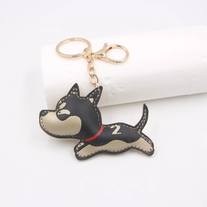 PU Leder Realistischer Hund Schlüsselanhänger Dobermann Welpe Tasche Anhänger Legierung Auto Schlüsselring Halter Mode Geschenk