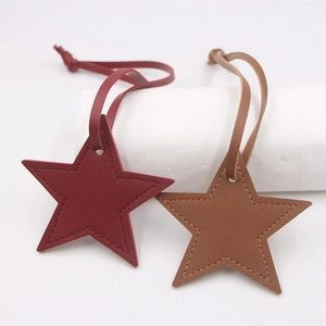Star Shape PU Leather Bag Charm For Women Cute Leather Star Pendant With Strap Stitching Detail Handbag Accessory