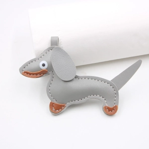 Ciondolo per Borsa a Forma di Bassotto in Pelle PU Creativo Portachiavi a Forma di Animale per Zaino Custodia Telefono Regalo Donna