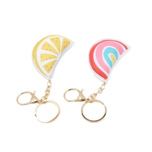 Set portachiavi in pelle limone e arcobaleno con hardware in metallo dorato