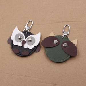 Cute Cartoon Owl PU Leather Keychain For Bags Mobile Phone Car Keys Charm Pendant With Metal Clasp Fashion Accessory